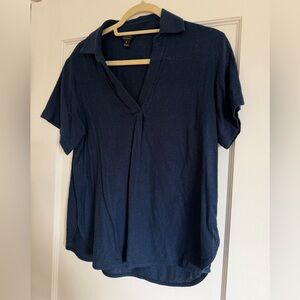 Banana Republic Women's Navy Linen Shirt